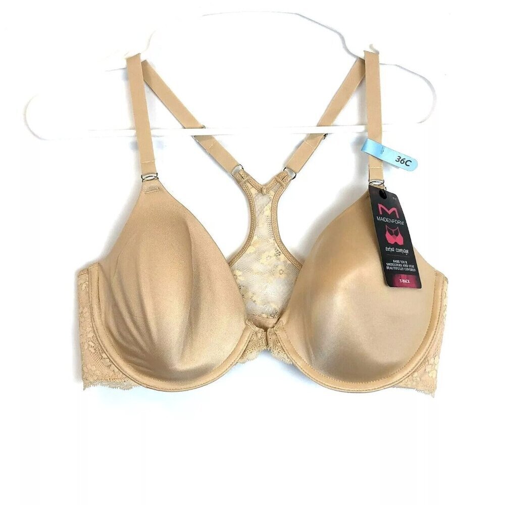Maidenform, Women’s Size 36C, T-Back Full Coverage Nude Bra